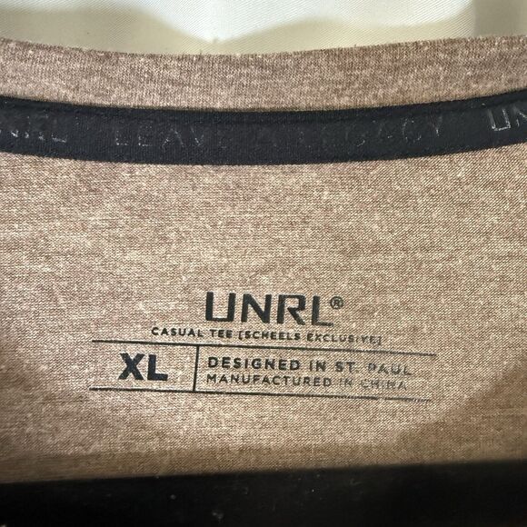 UNRL Shirt Men's XL Brown Casual Tee Scheels Exclusive Short Sleeve Crewneck - Picture 3 of 10